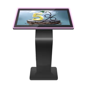 Kiosk Touch screen stand LED light strip signage Game player and shopping advertising machine display