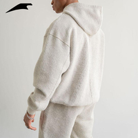 OEM personnalisé hommes 100% coton pull uni sweats à capuche sans ficelle sweat à capuche lourd laine Loopback surdimensionné gris