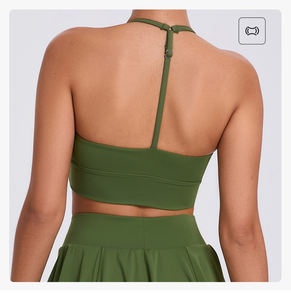 ชุดเทนนิสคุณภาพสูง แบบสั่งทำพิเศษ ช่วงเอวด้านหน้า สำหรับออกกำลังกายกลางแจ้ง โยคะ ฟิตเนส ออกกำลังกาย ผ้าพลีท ระบายเหงื่อ คอทรงกลม แขนกุด - Product Image 2