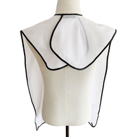 Tablier de barbier imperméable en nylon blanc réglable pour le rasage et le nettoyage, avec ventouses