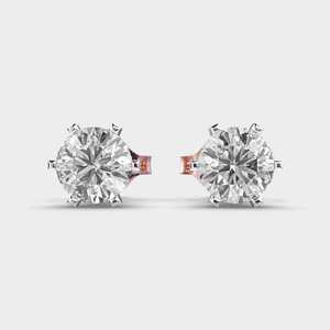 Boucles d'oreilles clous classiques en diamant rond brillant, style hip-hop, en argent sterling 925, bijoux raffinés pour mariage, fête, anniversaire, cadeau - Product Image 1