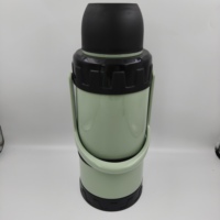 Bouilloire isotherme à double paroi en plastique de 3,2 L avec poignée sur le couvercle, pour le camping en plein air, conservation de la chaleur pendant 12 à 24 heures, réutilisable