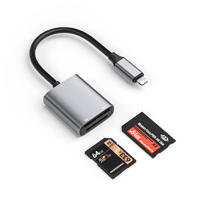 Lector de Tarjetas MS/SD Tipo C Dos en Uno, Compatible con USB de Barra Larga y Corta para Cámaras CCD, Teléfonos Móviles y Computadoras