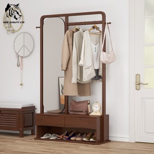 furniture factory good price customize huge stock eco-friendly floor mirror new designed bedroom furniture wood mirror coat rack - Product Image 6