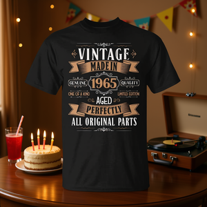 Camiseta vintage de cumpleaños de 1965 para hombre, 60.º aniversario, todas las piezas originales en perfecto estado. - Product Image 3