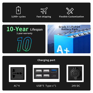 Générateur solaire portable, batterie LiFePO4, MPPT, onde sinusoïdale pure, 2560Wh, 1000W-3000W, 110V/220V, compatible voiture, <span class=keywords><strong>EB70</strong></span> - Product Image 3