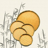 Panier tissé en PP de qualité alimentaire, motif bambou, imperméable, facile à nettoyer, écologique, style japonais, pour servir des fruits dans les restaurants