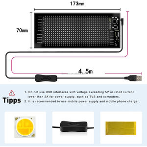 Panneau matriciel 1632 IP65 5V/2A programmable par application, texte et images DIY, panneau LED pour voiture, panneau lumineux à message défilant USB pour voiture - Product Image 5
