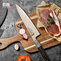 KONOLL VG-10 japonais corne de buffle résine mixte fibre de carbone et cuivre 8 "haut de gamme cuivre damas acier couteau de cuisine