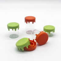 Vente en gros de bocaux en verre scellés de 43 mm/33 mm/23 mm avec couvercles en silicone colorés, bouteilles transparentes pour concentrés, personnalisation bienvenue