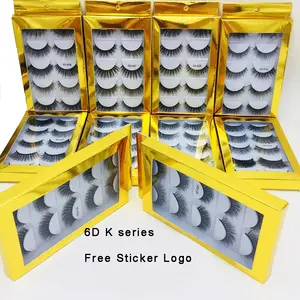 Wholesale Cheap Price Lashes 5 Pairs Synthetic Hair Premium Silk False Eyelash packaging box 5 pairs faux mink eyelashes