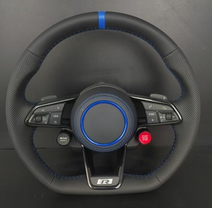 <span class=keywords><strong>Volante</strong></span> <span class=keywords><strong>Deportivo</strong></span> Personalizado para Volkswagen <span class=keywords><strong>VW</strong></span> Golf 7/Passat, Fibra de Carbono para Cuero con Costuras y Línea Azules - Product Image 1