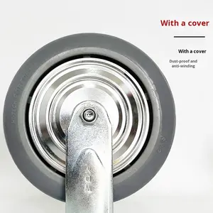 Silencioso 4/5/6/8-Inch Heavy-Duty pequeno carrinho de borracha giratória rodas do leito Trailer rodízios com embalagem da caixa TPR - Product Image 4