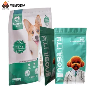 Sacos plásticos para alimentos para cães com fundo quadrado com zíper PE PET BOPP PA PP sacos para alimentos para animais de estimação