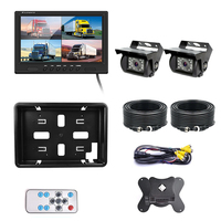 9 pouces TFT LCD écran Quad Monitor écran partagé 4ch 4PIN vidéo en 2x 4PIN vue arrière caméras de recul 12v 24v pour camion Rv remorque