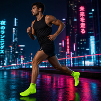 Chaussettes de sport antimicrobiennes pour hommes et femmes, chaussettes de course à coupe basse, chaussettes d'entraînement en maille respirante, chaussettes de sport à semelle rembourrée
