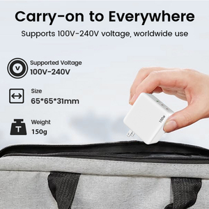 Caricatore GAN da 100W SChitec con <span class=keywords><strong>3</strong></span> Porte <span class=keywords><strong>USB</strong></span> Tipo <span class=keywords><strong>A</strong></span> e C, Presa US EU UK AU, Caricatore da Muro per Laptop e Telefono - Product Image 3