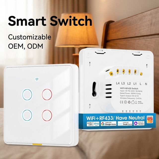 Tuya Smart Home Switch RF433 Remote Control Wireless Timer Schedule Countdown Cycle Random Inching Timing Relay Switch