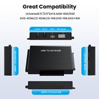 Adaptador USB 3.1 Tipo-C 2 en 1 SATA IDE de 2.5/3.5 Pulgadas con Blindaje Trenzado, Cubierta de PVC, Conductor de Cobre Puro, 12 Meses de Garantía para Transferencia de Datos