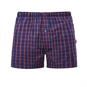 Custom Logo 100% Cotton Fabric High Quality Stretch Eco-Friendly Mid-Rise Plaid Woven Factory-Made Wholesale <b>Boxer</b> <b>Shorts</b> - Product Image 1