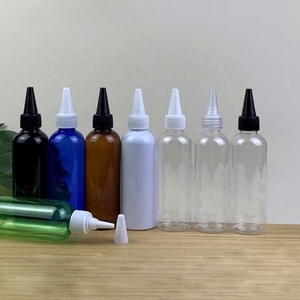 Empty 60ml 100ml 150ml clear <b>Plastic</b> Hair Oil Squeeze Applicator Packaging Bottle With Twist-open Dispensing <b>Cap</b> - Product Image 6