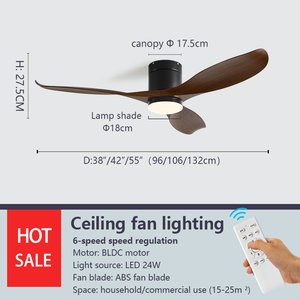 Ventilador de Techo Moderno con 3 Aspas, Motor Negro, Motor de Corriente Continua, Control Remoto, Funcionamiento Silencioso para Sala de Estar, Dormitorio, Decoración del Hogar - Product Image 5