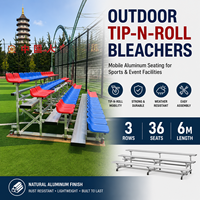 Tribunes mobiles en aluminium Tip-N-Roll pour extérieur, 3 rangées, 36 sièges, gradins portables pour stade avec sièges en HDPE
