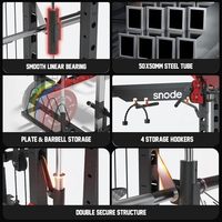 Snode ALL10 Machine de musculation avancée pour la maison, rack de musculation, câble en acier, crossover, squat, presse pour les jambes, station de tirage latéral, 2000 lb