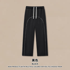 Sweat-shirts tricotés décontractés d'hiver pour hommes Cardigan à fermeture éclair et pantalon en polaire américaine <span class=keywords><strong>Costume</strong></span> ample Vintage hauts solides - Product Image 5