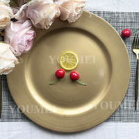 Placas personnalisés Cargador Para Bodas 13 pouces vaisselle ronde élégante assiettes de présentation de mariage en or pour le dîner de fête