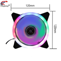 RGB 120mm PC Halo 5 Couleur Inner Glow Case Fans Gaming CPU Air Cooler 12VDC 120x120x25mm pour Ordinateurs et Restaurants