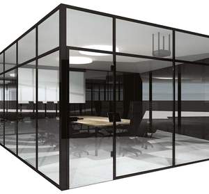 Partition murale pliante en verre, Partition <span class=keywords><strong>amovible</strong></span> pour bureau, en Aluminium sans cadre - Product Image 2