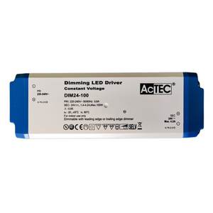 Alimentatore Dimmerabile DC 24V 100W con Dimmer a Taglio di Fase Triac per Strisce LED 24V, Certificato ROHS IP67, Faretto 30W AC - Product Image 1