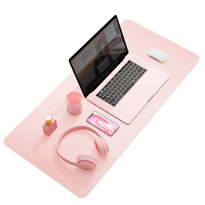 Computeraccessoires Organisch Silicium Verlengt Grote Pu/Pvc Lederen Bureaumat Muis Gaming Licht Op Voorraad Roze Muismat - Product Image 1