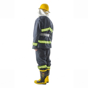 Combinaison de pompier réfléchissante bleu-vert, matériau durable multicouche, tenue de sécurité incendie - Product Image 5