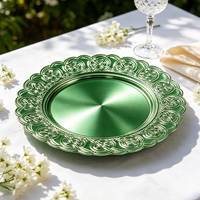 Assiettes de présentation en plastique Woju, plaquées or, décoratives, pour buffet, hôtel, restaurant et table de cérémonie