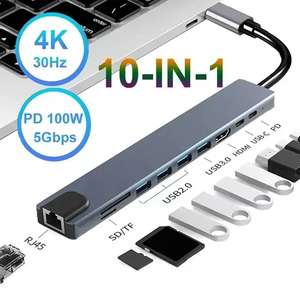 ตัวอ่านการ์ด nkiwi 10 in 1 <span class=keywords><strong>USB</strong></span> ฮับ10พอร์ต3.0 4K 30Hz AV OTG ตัวอ่านการ์ดอีเทอร์เน็ตฮับ <span class=keywords><strong>USB</strong></span> C ฮับความเร็วสูงตัวแยกสัญญาณ <span class=keywords><strong>USB</strong></span> <span class=keywords><strong>HDMI</strong></span>-Compatible - Product Image 2