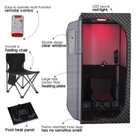 Tente de Sauna Infrarouge Lointain Portable d'Intérieur, Sauna Sec et Humide Pliable Individuel pour la Maison