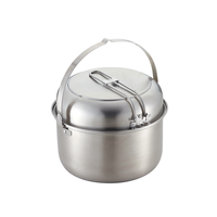 Ensemble de cuisine de camping antiadhésif de haute qualité en acier inoxydable, batterie de cuisine portable pour le camping