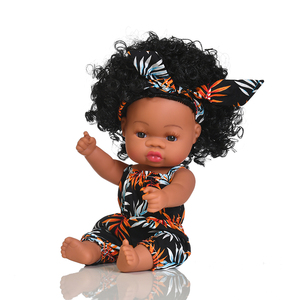 دمية ذات بشرة سوداء لكامل الجسم من السيليكون، دمية سوداء محاكية لحديثي الولادة، الأكثر مبيعًا، دمية فينيل محاكية لطفل مقاس 35 سم - Product Image 3