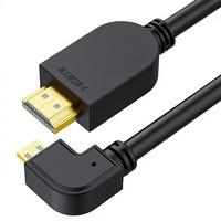 Câble adaptateur micro USB mâle-femelle à 90 degrés avec cœur en cuivre sans oxygène pour une utilisation 4K HD sur les appareils photo, les PC et les téléviseurs