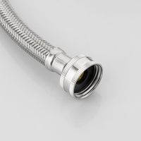 Tuyau de plomberie flexible en acier inoxydable tressé PPW, en stock, vente chaude usine, raccord en cuivre, 3/4, 10 bars, tube intérieur en PVC, cuisine