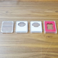 Boîte de rangement pour lingots d'or et d'argent avec anneau intérieur rouge, ultra transparente, adaptée aux classements PCGS et NGC