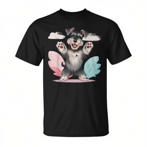 Camiseta con diseño de perro Schnauzer feliz levantando las patas para amantes de los perros - Product Image 2