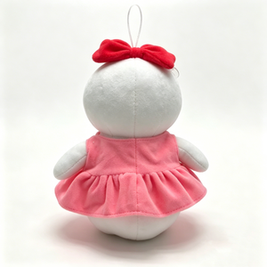Muñeco de nieve de peluche personalizado con lazo rojo y vestido rosa, muñeco de nieve de invierno, muñeco de nieve de peluche para niña, lindo muñeco de nieve de peluche. - Product Image 5