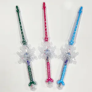 Led Snowflake sword light up flashing swords lightsaber for kid's toys christmas light up toys with sound