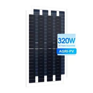 Agri Pv Mc4 Compatible 2+2 Mm Tempered Glass Mono Solar Panel Mc4 Compatible For Agriculture Use