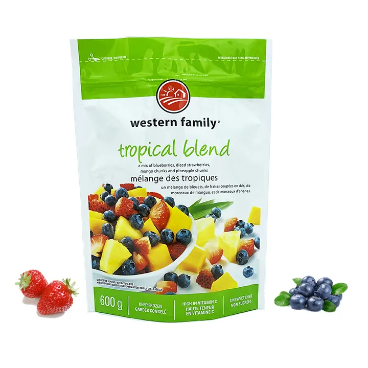 Customized Digital Printing Sealed Food Grade Material Plastic Packaged Bag For Vegetable Food Packaging Mixed Frozen Fruit Bags