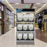 Étagère à bouteilles d'eau en métal industriel détachable à 3 niveaux, pour bouteilles d'eau de 5 gallons, rangement et présentoir
