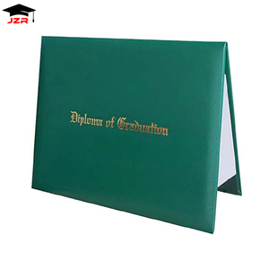 Logo personnalisé d'estampage de ruban d'estampage d'or 12 couleurs en cuir lisse A4 couverture de diplôme imprimé dossier de couverture de diplôme - Product Image 1